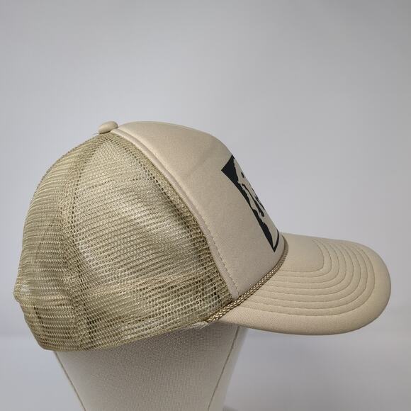 Dog Portrait Snapback Rope Trucker Hat Beige One Size Mesh Back Otto - Picture 5 of 9